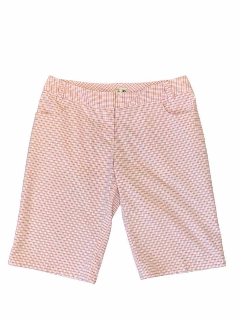Adidas Golf Shorts Womens 6 Pink/Purple Plaid Moisture Wick Performance Stretch
